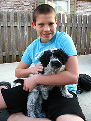 Boy with Puppy